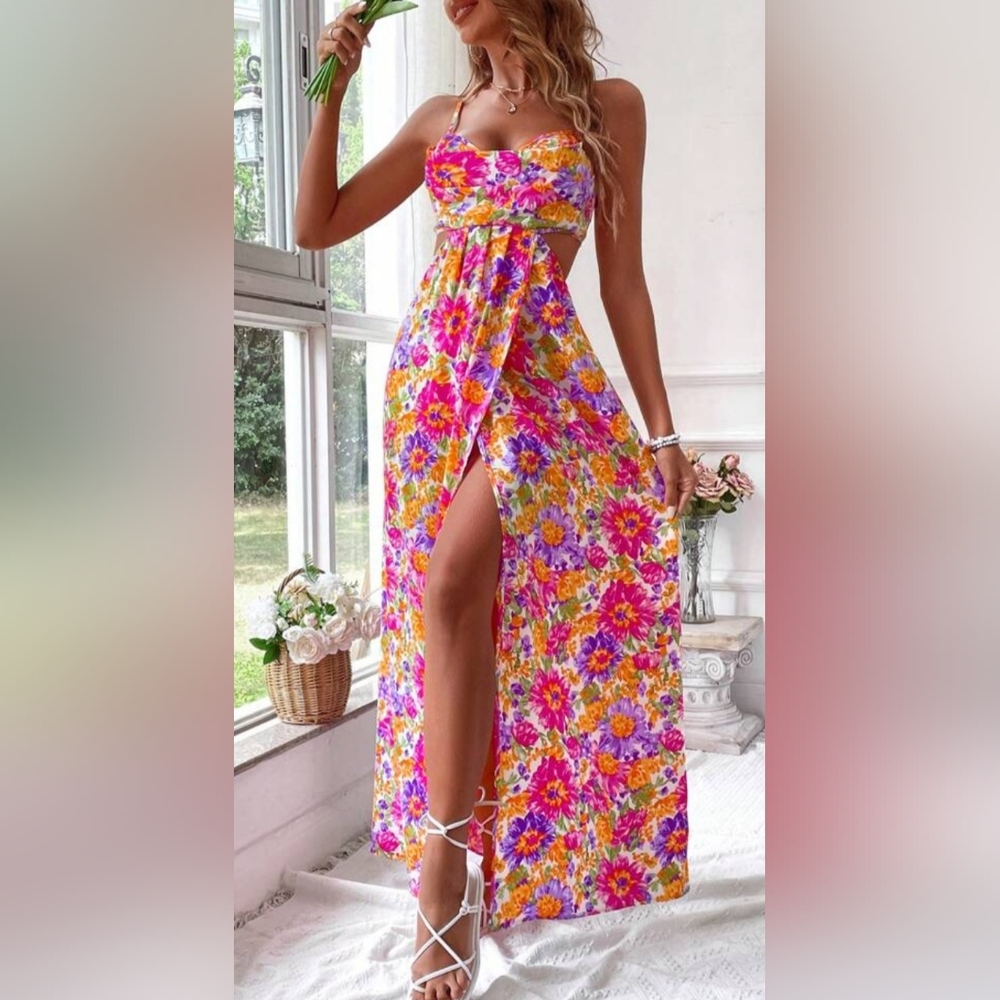 Vibrant Floral Maxi Dress